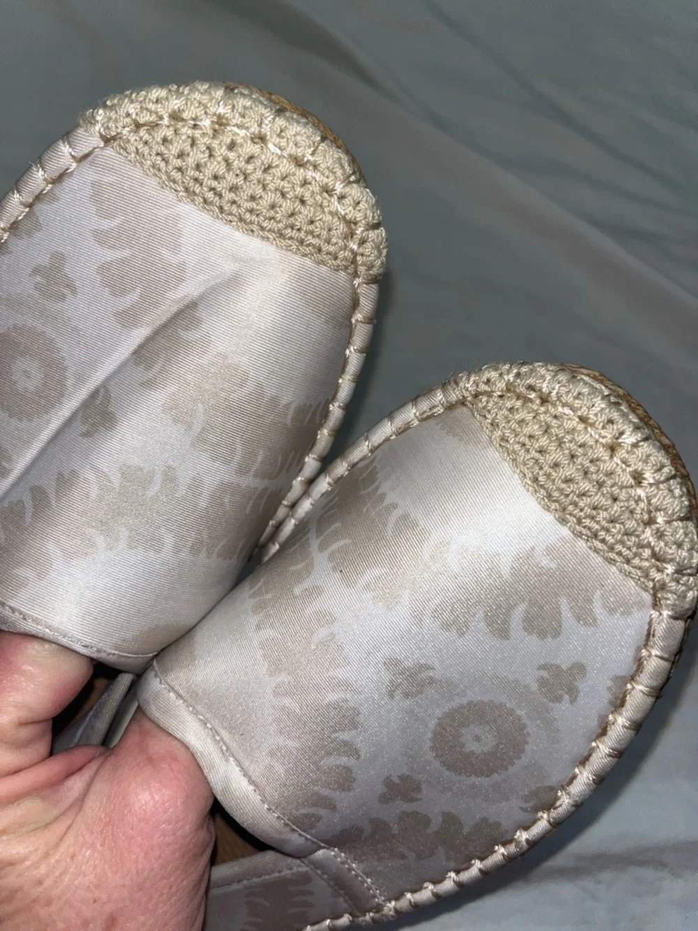 SeaStar Cream Patterned Women’s Espadrille Slip-On Flats size 9